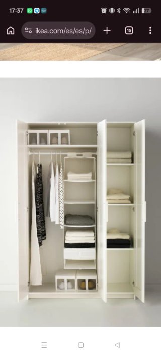 Armario BRIMNES 3 puertas espejo blanco madera