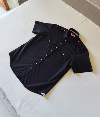 SLAM camicia nera a maniche corte, 100% cotone, XL