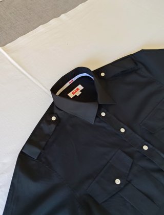 SLAM camicia nera a maniche corte, 100% cotone, XL