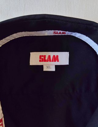 SLAM camicia nera a maniche corte, 100% cotone, XL