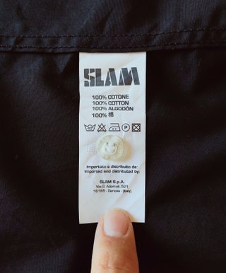 SLAM camicia nera a maniche corte, 100% cotone, XL