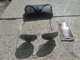 Gafas de Sol Ray-Ban Aviator Doradas/Verdes