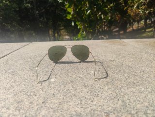 Gafas de Sol Ray-Ban Aviator Doradas/Verdes