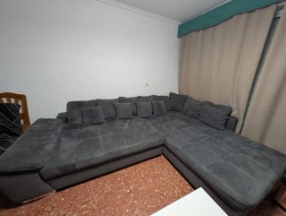 Sofá modular gris tela