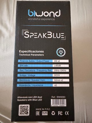 Altavoces Biwond Speak3Blue con LED Azul