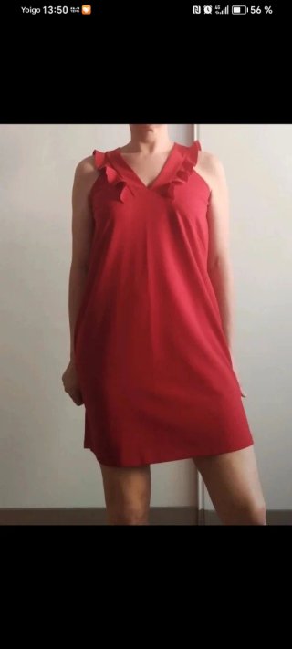 Vestido rojo con volantes