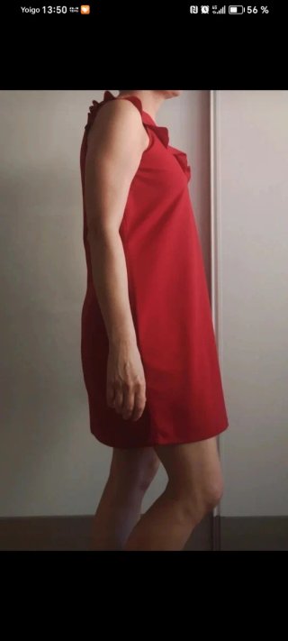 Vestido rojo con volantes