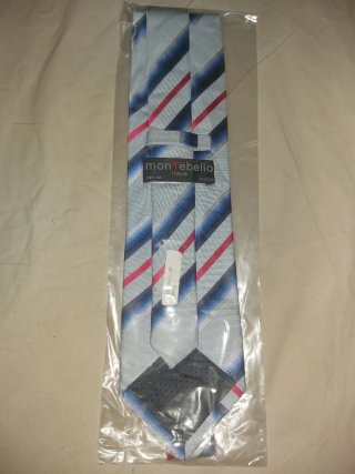 Corbata Montebello Italia Seda Azul Rosa