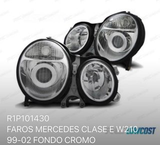 Faros Mercedes E W210 99-02 Fondo Cromo