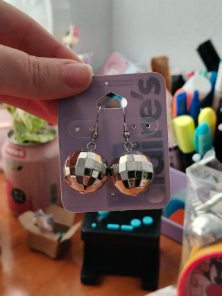 Pendientes bola discoteca