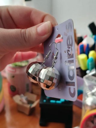 Pendientes bola discoteca