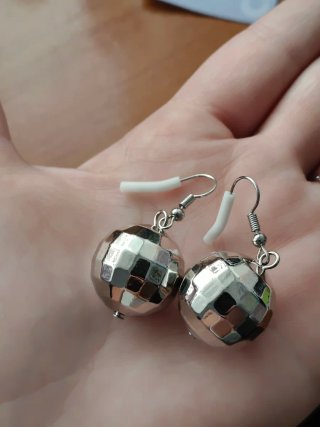 Pendientes bola discoteca