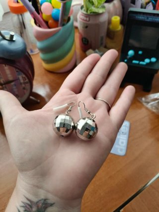 Pendientes bola discoteca