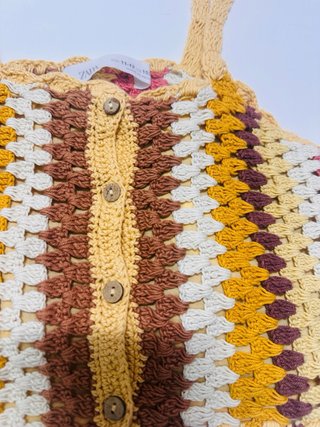 Top Zara Crochet Colores Cálidos