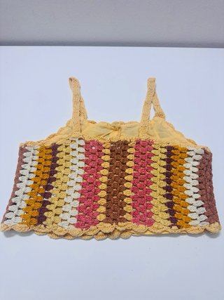 Top Zara Crochet Colores Cálidos