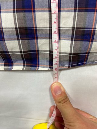 Camisa Lacoste Cuadros Azul y Blanca Talla L