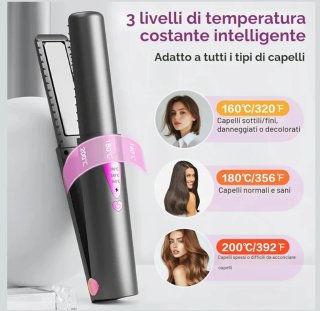 Piastra Capelli Senza Fili 2-in-1 a batteria