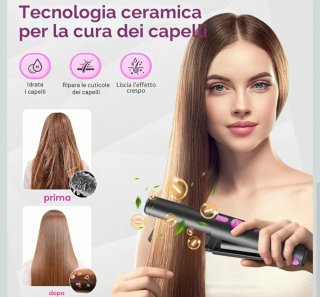 Piastra Capelli Senza Fili 2-in-1 a batteria