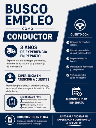 Busco empleo como conductor