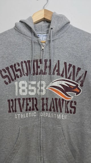 Chaqueta Vintage Champion River Hawks Gris