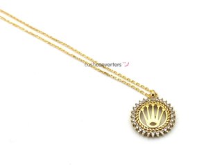 gargantilla oro 18k con piedra con circonita 20cm