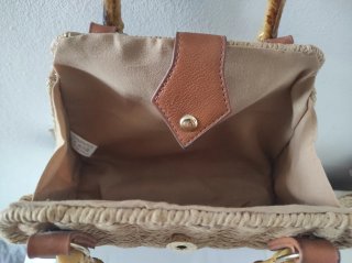 Borsa paglia manici bambù