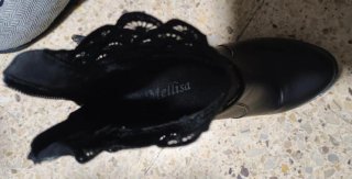 Botines negros plataforma blonda