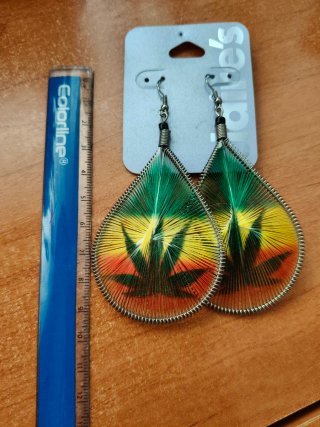Pendientes de Hilo bandera rasta