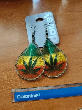 Pendientes de Hilo bandera rasta