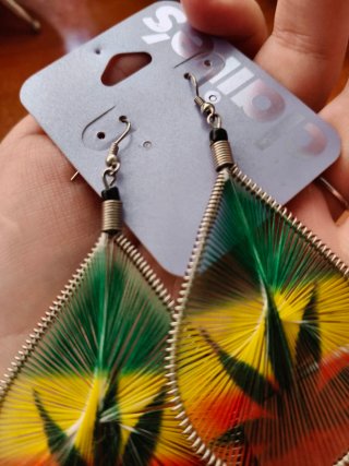 Pendientes de Hilo bandera rasta