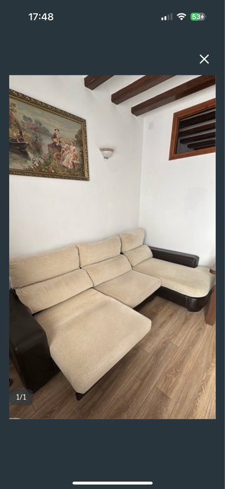 ¡URGENTE! Sofá cama beige y marrón