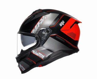Casco AGV K7 Negro Rojo + Intercomunicador Insyde