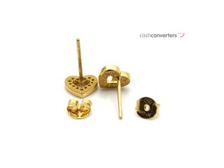 pendientes oro 18k con piedra con circonita