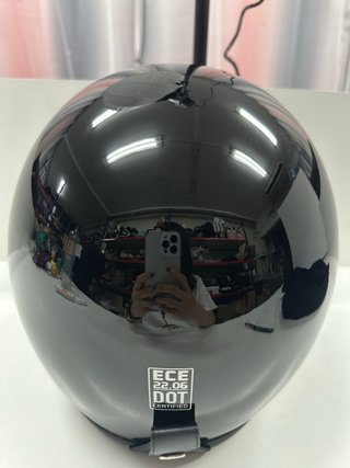 Casco Vintage Negro Brillante talla 3XL