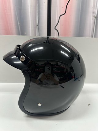 Casco Vintage Negro Brillante talla 3XL