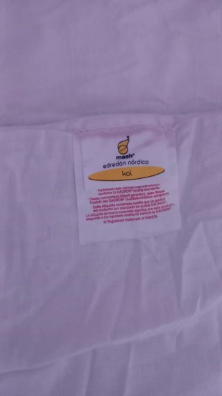 Edredón relleno Nórdico y funda.Blanco y Rosa. 90
