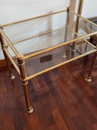 Letto matrimoniale bagno d’oro + rete + comodini