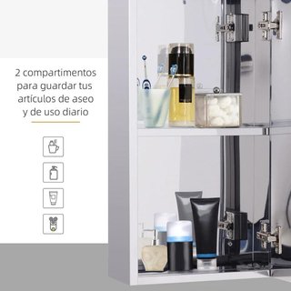 Armario de Baño con Espejo de Pared con Puerta