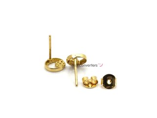 pendientes oro 18k con piedra con circonita