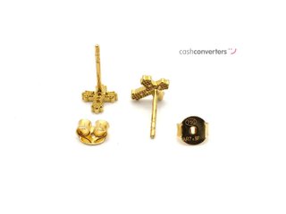 pendientes oro 18k con piedra con circonita