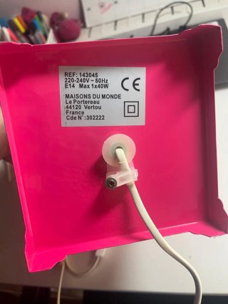 Lámpara cabina teléfono inglesa rosa