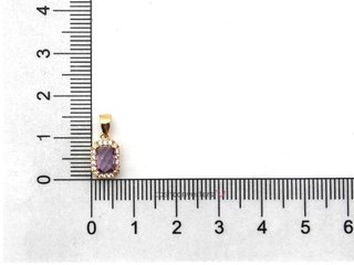 colgante oro 18k con piedra con circonita,cuarzo