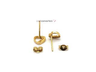 pendientes oro 18k con piedra con circonita