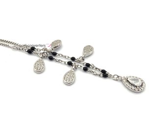 gargantilla plata 925mm con piedra con circonita 22cm
