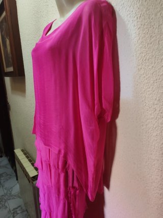 Vestido rosa con volantes