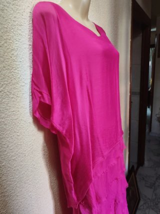 Vestido rosa con volantes