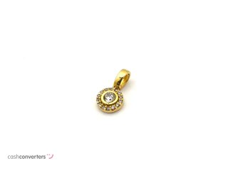 colgante oro 18k con piedra con circonita