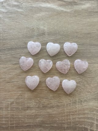 Lote 9 Corazones Cuarzo Rosa Natural
