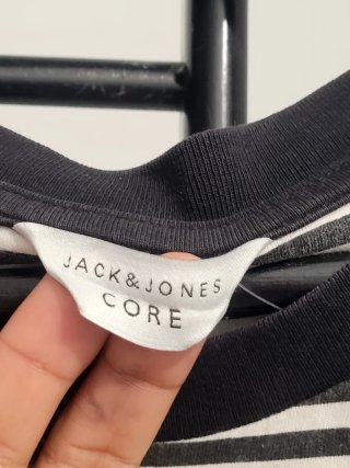 Camiseta Jack & Jones Rayas Negras y Blancas