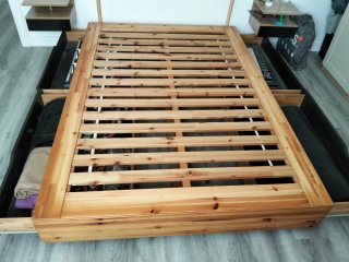 Estructura cama madera con cajones